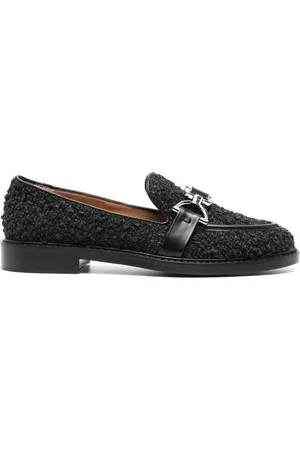 ROBERTO FESTA Boucle-texture buckle-detail loafers