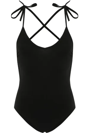 Isabel Marant Swan criss-cross straps swimsuit