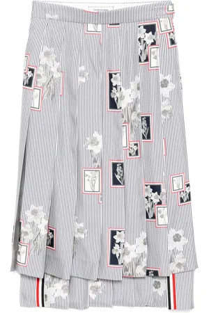 Thom Browne Framed floral pleated skirt