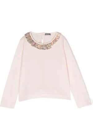 Il gufo Ruched-detail long-sleeve T-shirt