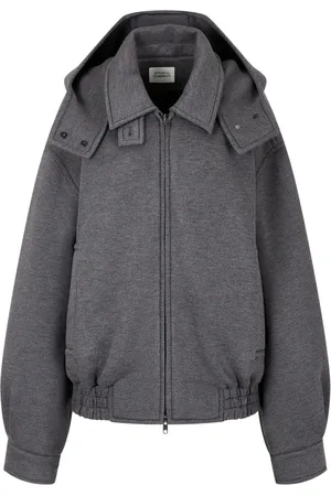 Studio Tomboy Detachable-hood zip-up jacket