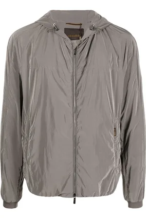 MOORER Metallic-sheen hooded jacket