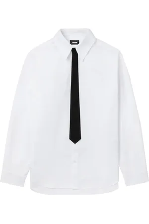 We11 Done Necktie-detail cotton shirt