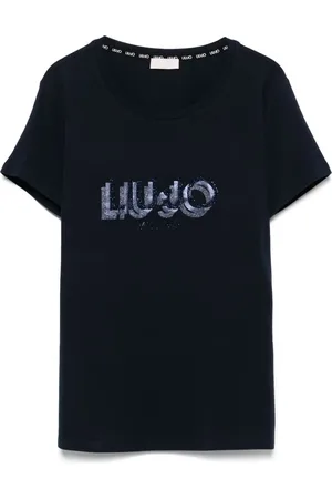 Liu Jo Crystal-logo T-shirt