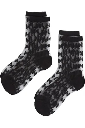 Karl Lagerfeld Monogram mesh socks (pack of two)