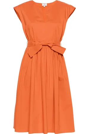 Woolrich V-neck poplin midi dress
