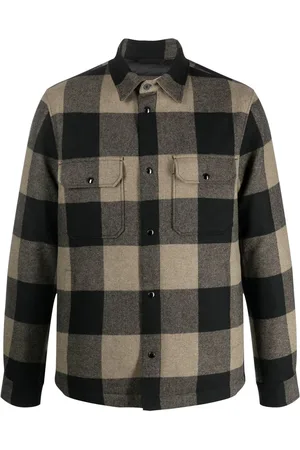 Woolrich Plaid-check quilted shirt jacket
