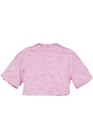 Msgm Pleated cotton T-shirt