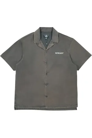 Represent Script camp collar shirt