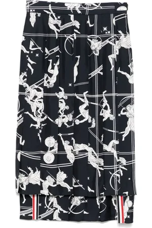Thom Browne Below-knee dropped-back pleated skirt