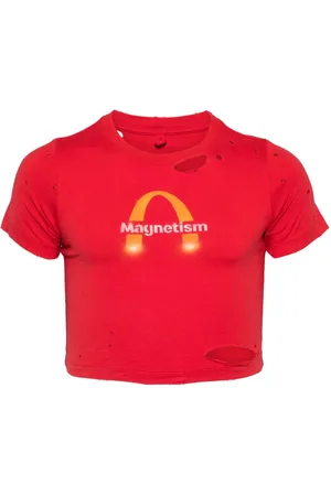 DOUBLET Magnetism distressed baby T-shirt