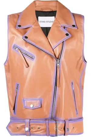 Stand Studio Contrast-trim leather vest