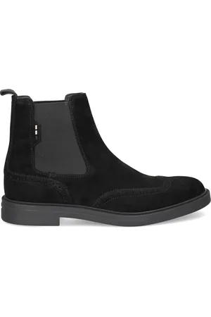 HUGO BOSS Brogue-detail suede Chelsea boots