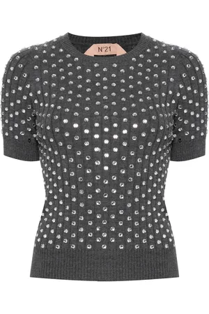 Nº21 Crystal-embellished wool sweater