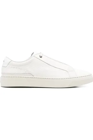 HUGO BOSS Grained-leather lace-up sneakers