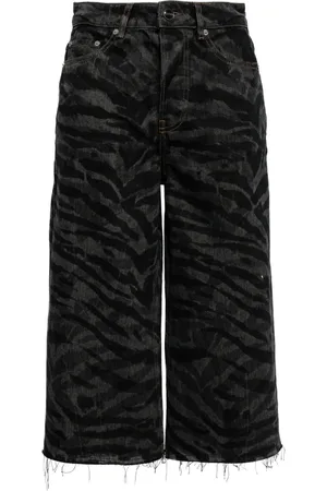 Ganni Zebra-print denim shorts