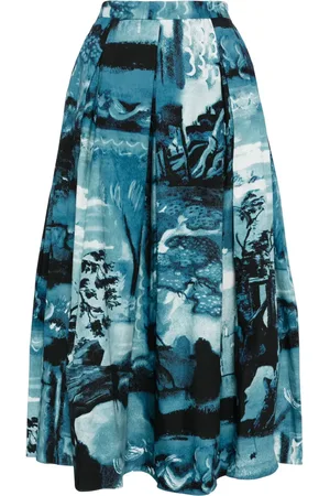 Erdem Graphic-print pleated skirt