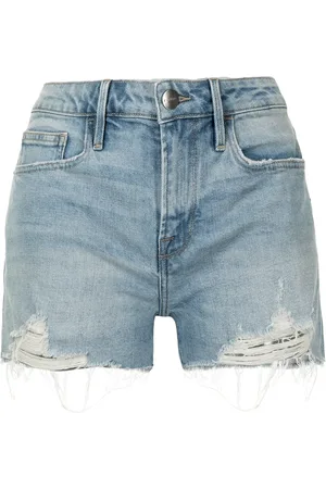 Frame Distressed denim shorts