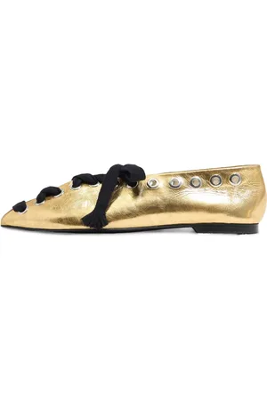 Bimba y Lola Eyelet-embellished pointed ballet flats