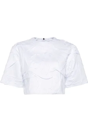Msgm Pleated cotton T-shirt