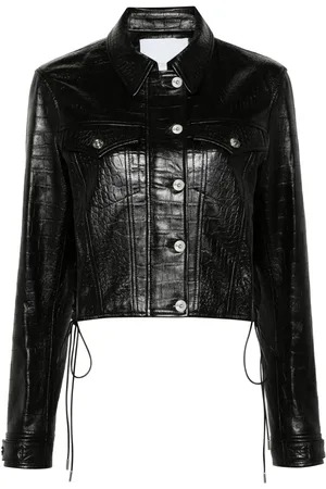 Paco rabanne Crocodile-embossed leather jacket