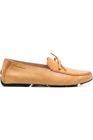 santoni Grained-leather loafers