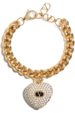VALENTINO GARAVANI COEUR ROYAL METAL, ENAMEL AND SWAROVSKI?? CRYSTAL BRACELET