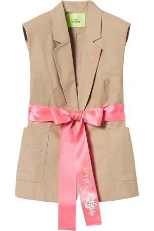Twin-Set Belted sleeveless blazer