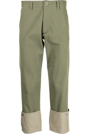 Ports V Contrast turn-up trousers