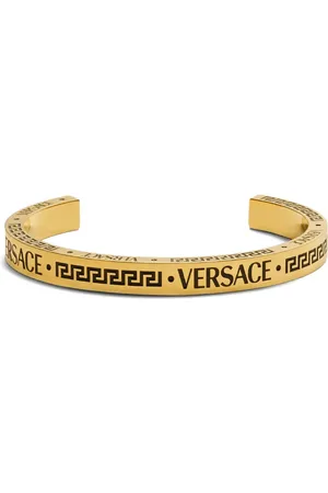 VERSACE Engraved-logo cuff bracelet