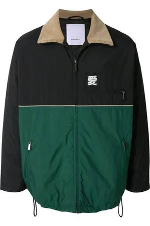 Ports V Contrast panel drawstring jacket