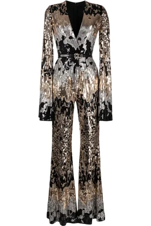 Elie saab Sequin-embellished tulle jumpsuit