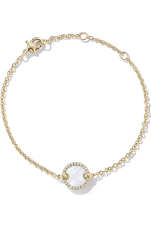 David Yurman 18kt yellow Petite DY Elements Center Station chain diamond bracelet (11mm)