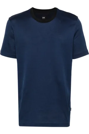 HUGO BOSS Contrasting-neck cotton T-shirt