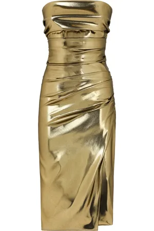 Dolce & Gabbana Foiled strapless dress