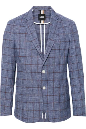 HUGO BOSS Hanry checked single-breasted blazer