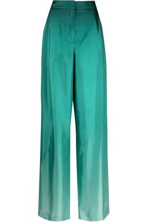Oscar de la Renta Ombr??-effect silk palazzo trousers