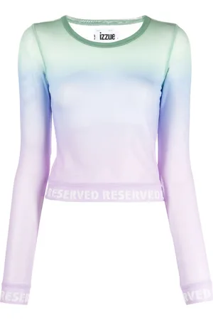 Izzue Gradient-effect sheer mesh top