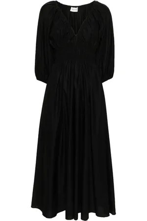 MATTEAU V-neck shirred maxi dress