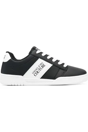 VERSACE Logo print contrasting low-top sneakers