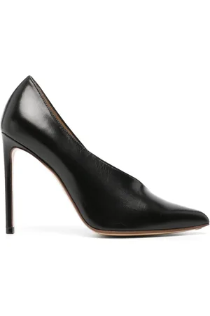 Francesco Russo 105mm asymmetric leather pumps