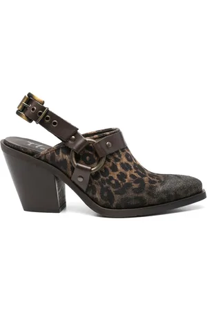 Metisse 80mm leopard-print mules
