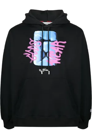 GCDS Graphic-print cotton hoodie