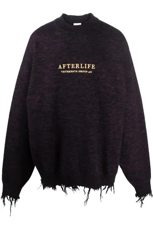 Vetements Distressed logo-print sweatshirt