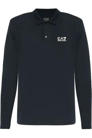 EA7 Logo-print cotton polo shirt
