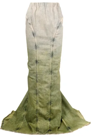 Moncler Gradient-effect denim maxi skirt
