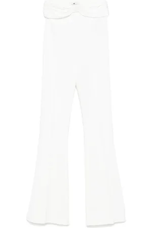 Elisabetta Franchi Satin-bow crepe trousers