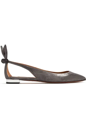 Aquazzura Bow Tie leather ballerina shoes