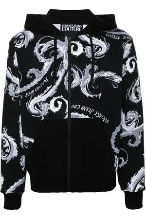 VERSACE Barocco-print zip-up hoodie