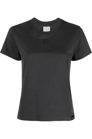 Courrèges Logo-embroidered cotton T-shirt